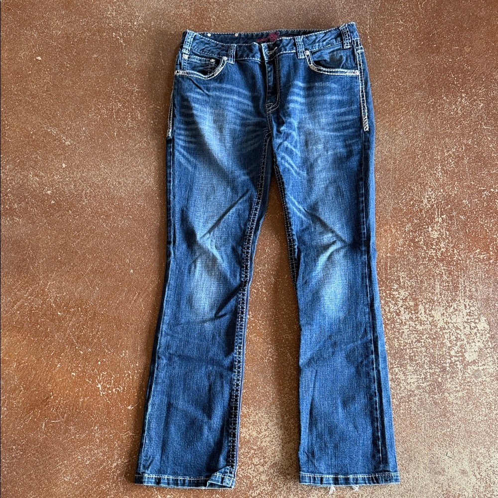 Rock & Roll Cowgirl Dark Blue Boot Cut Jeans